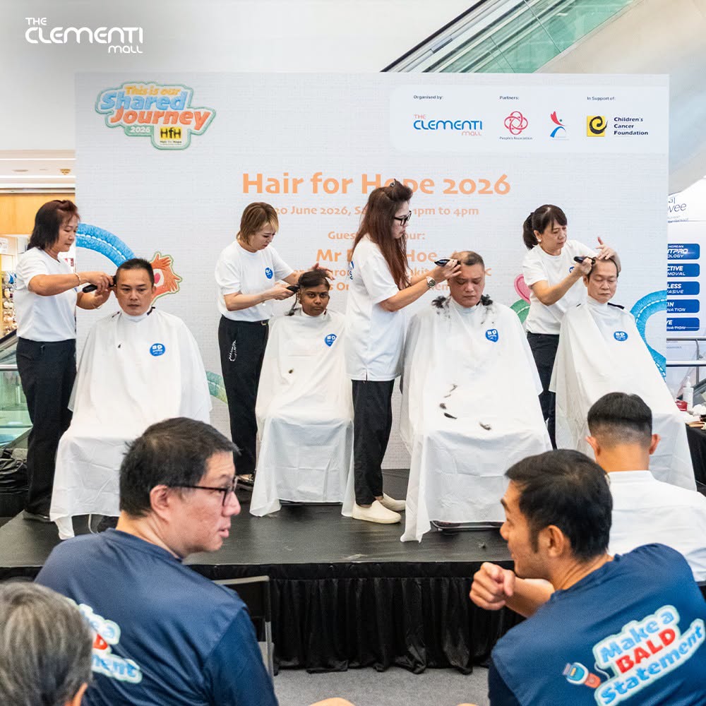 Hair for Hope 2026 charity haircut at The Clementi Mall