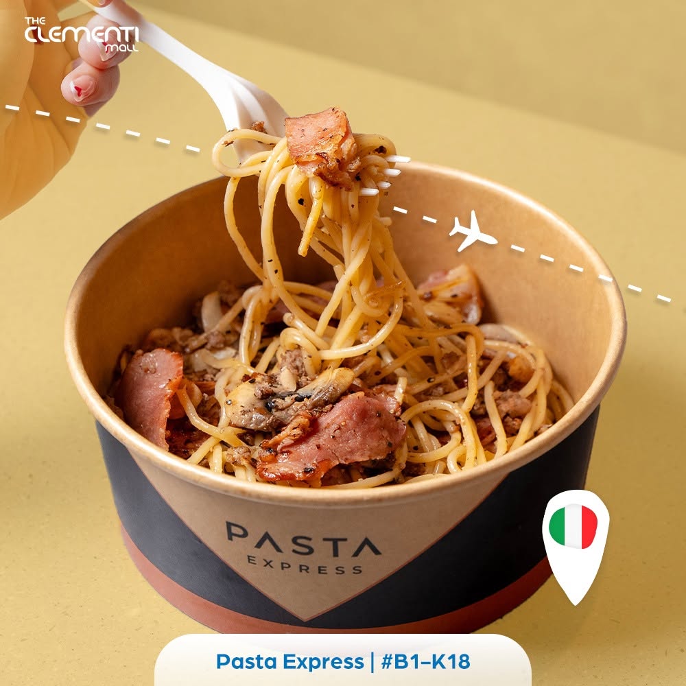 Pasta Express pasta dish at Clementi Mall #B1-K18 Italian dining option under 20 dollars