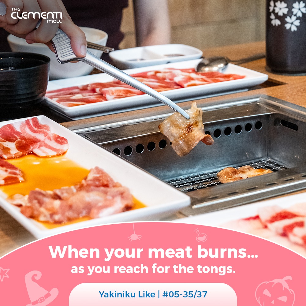 A humorous illustration of a burnt meal on a grill.