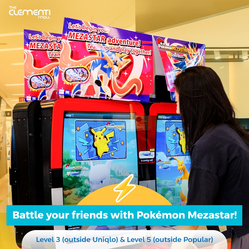 Excited children playing a Pokémon Mezastar arcade game