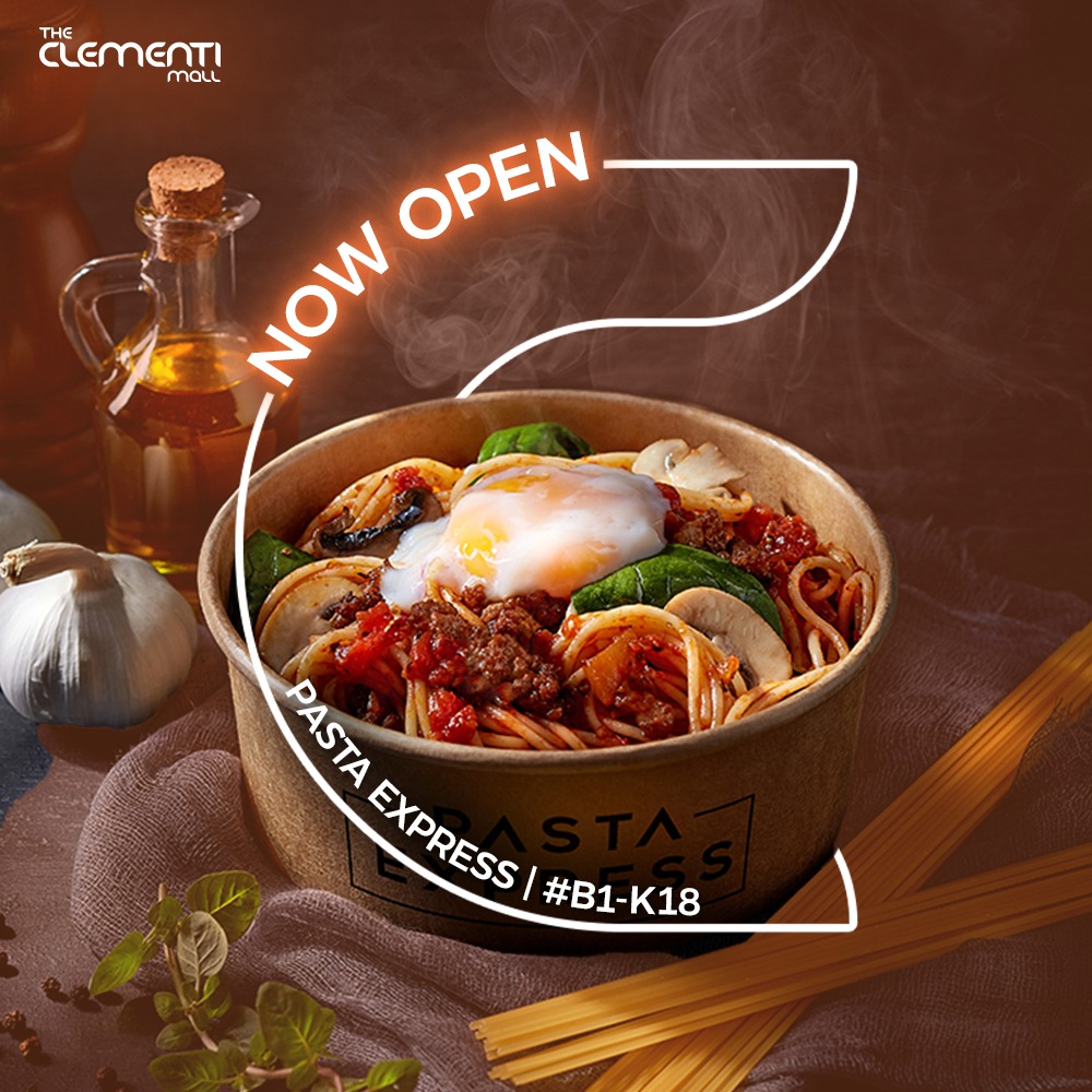 A customizable pasta dish from Pasta Express, featuring fresh ingredients and a choice of sauces.