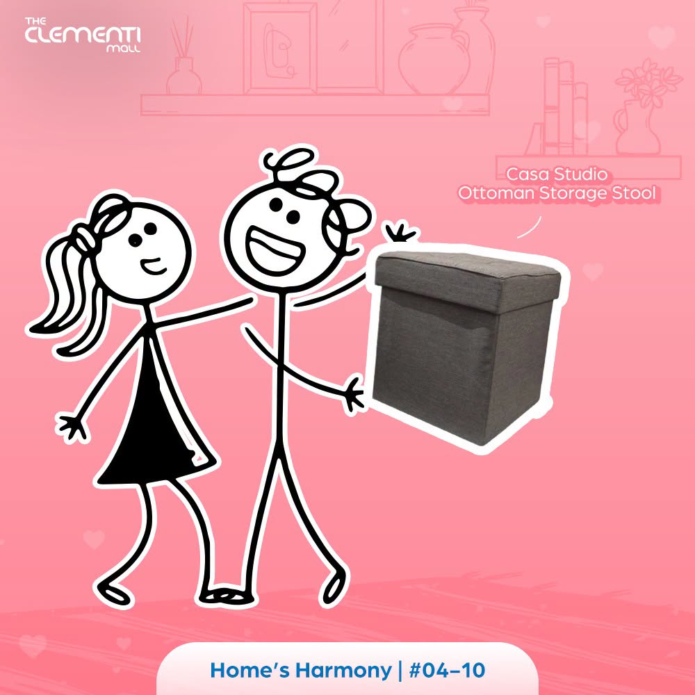 Casa Studio Ottoman Storage Stool at The Clementi Mall