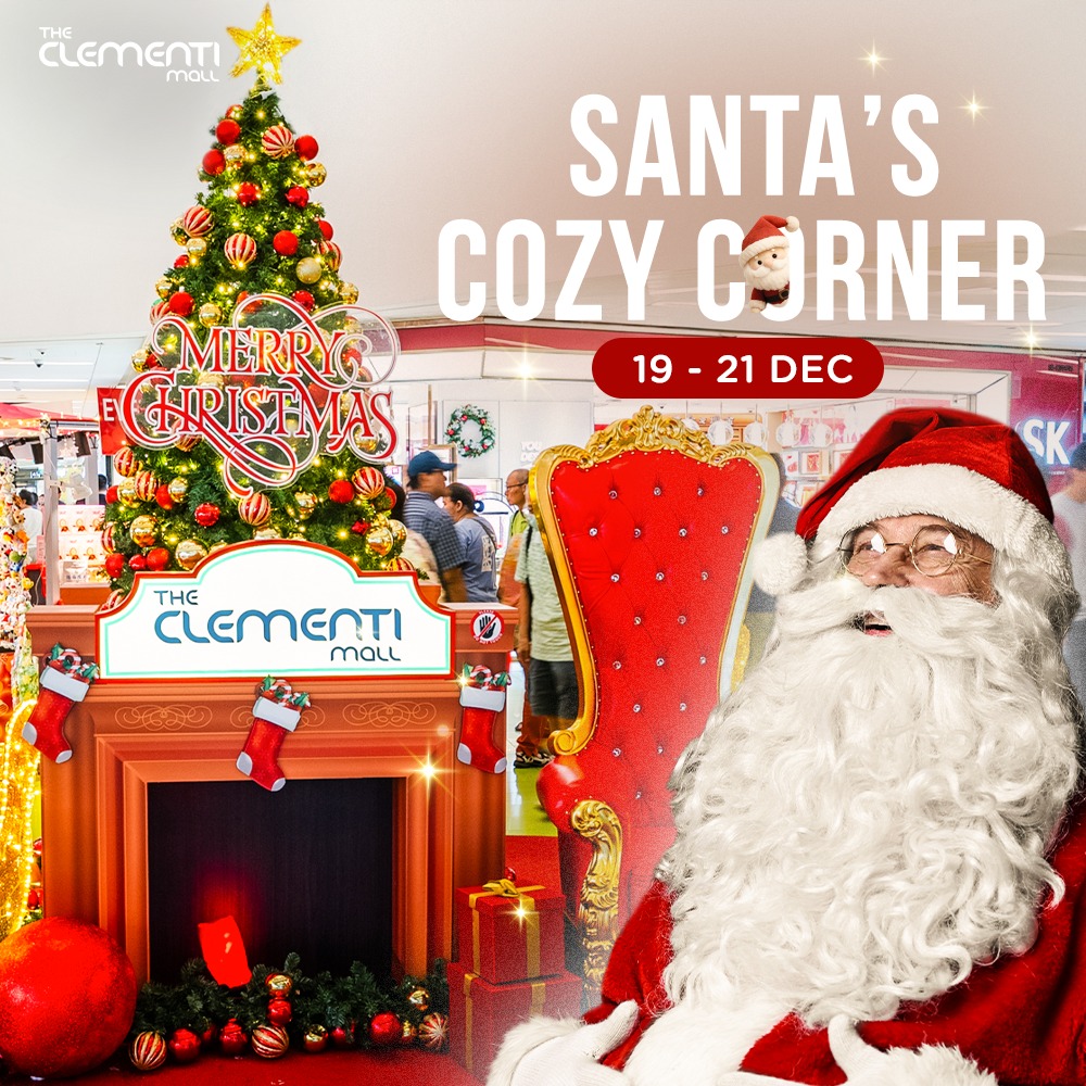 Santa Claus welcoming visitors at a festive event