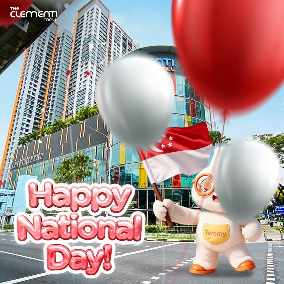 Clementi Mall National Day celebration with Temmy mascot
