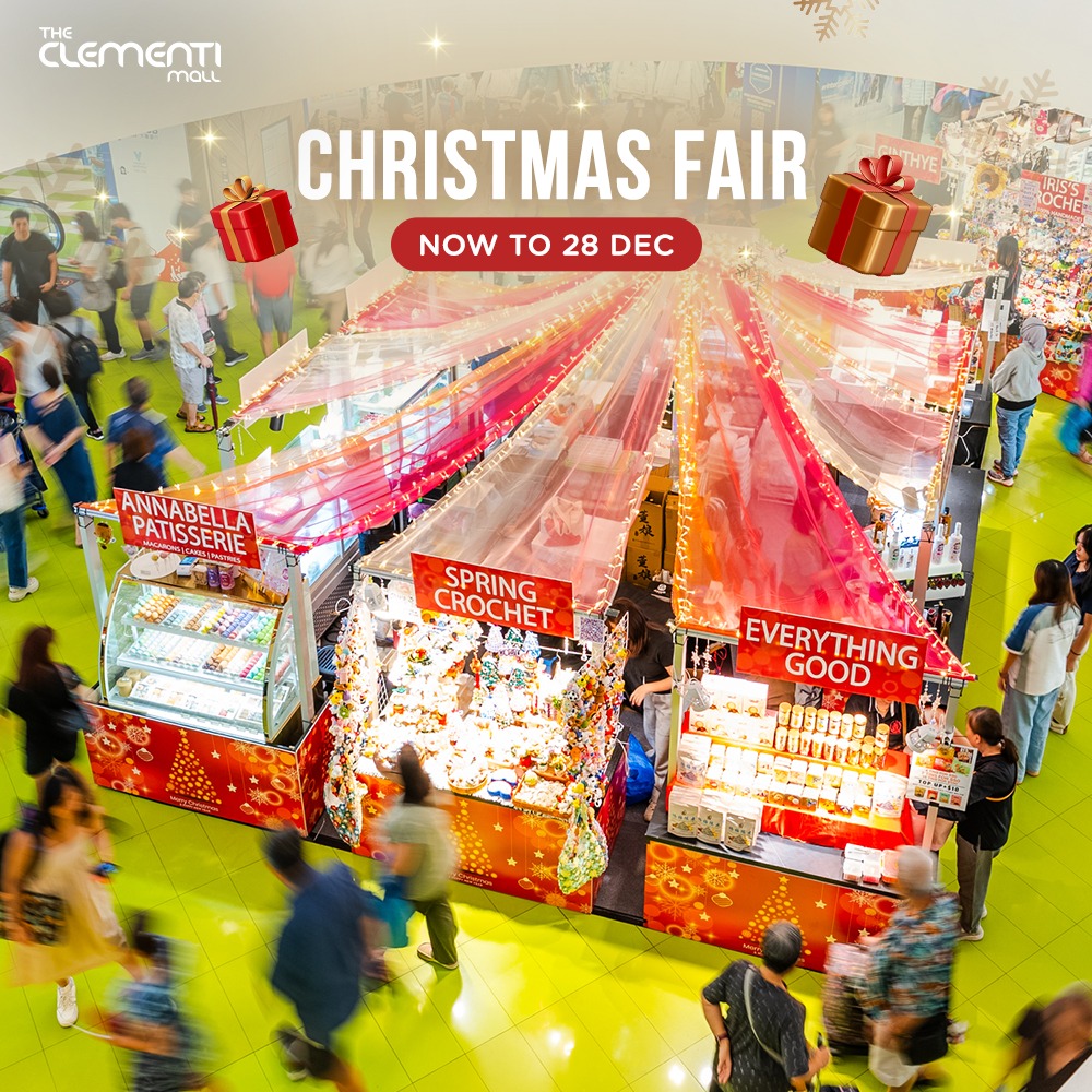 Festive decorations and displays at The Clementi Mall Christmas Fair