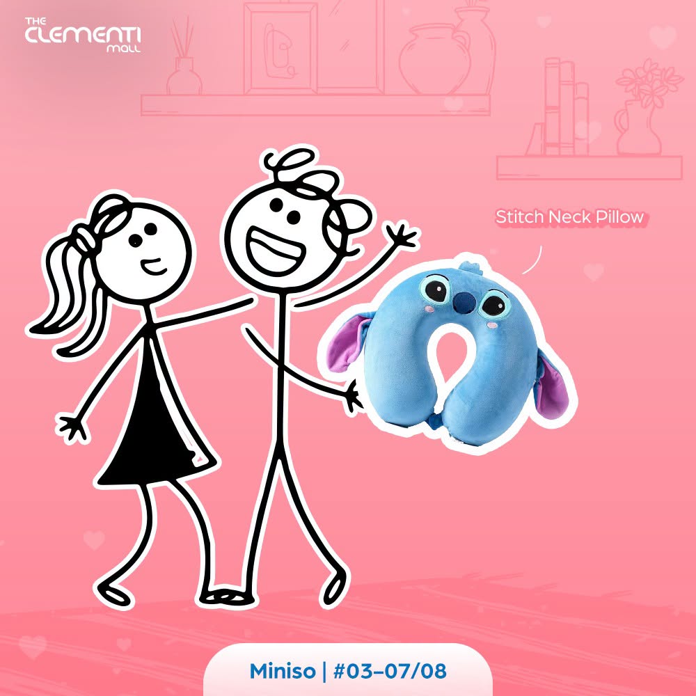 Miniso Stitch Neck Pillow at The Clementi Mall