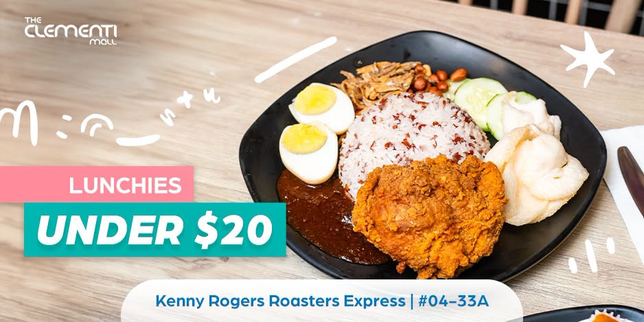 Kenny Rogers Roasters Express fried chicken lunch plate at The Clementi Mall