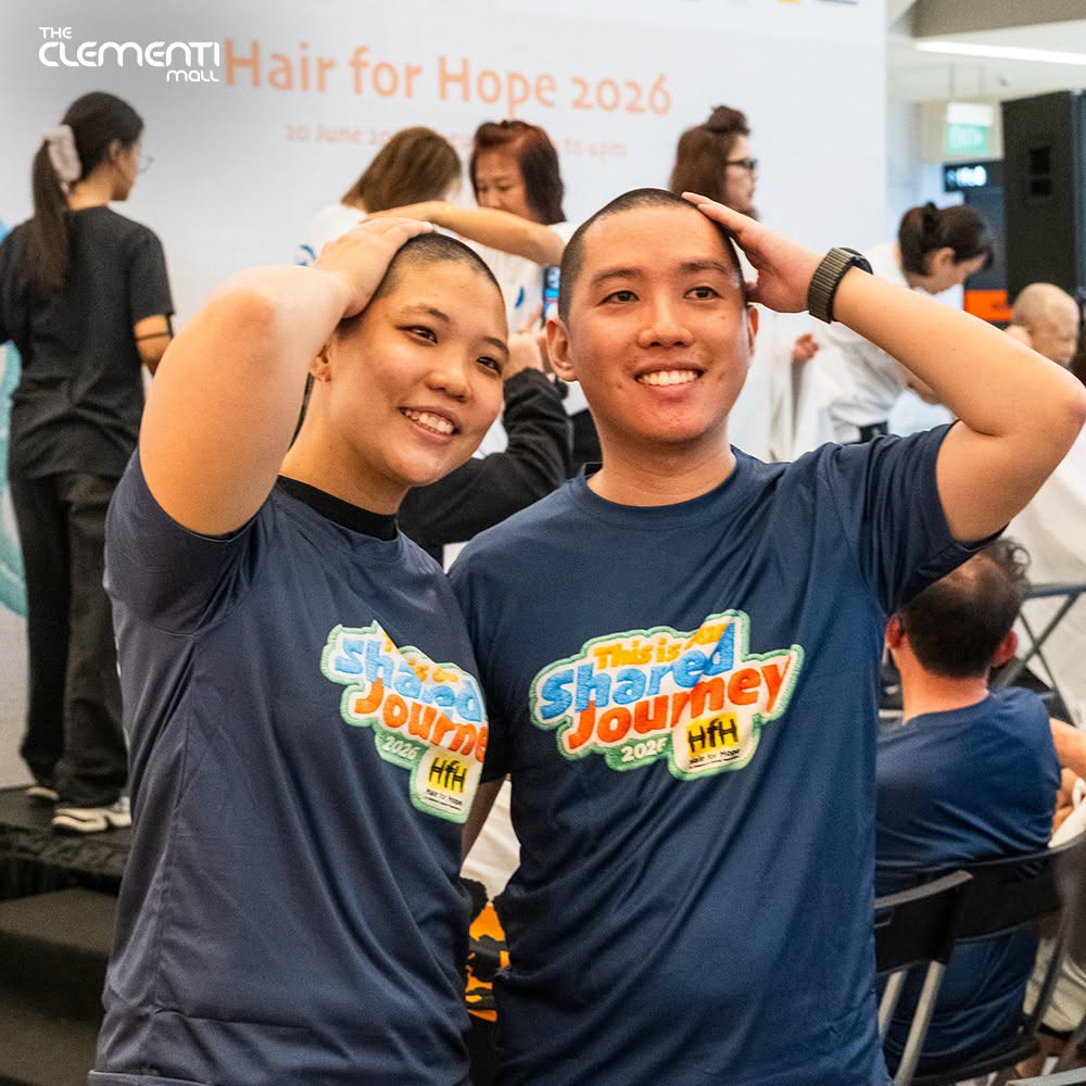 Hair for Hope 2026 head shaving at The Clementi Mall