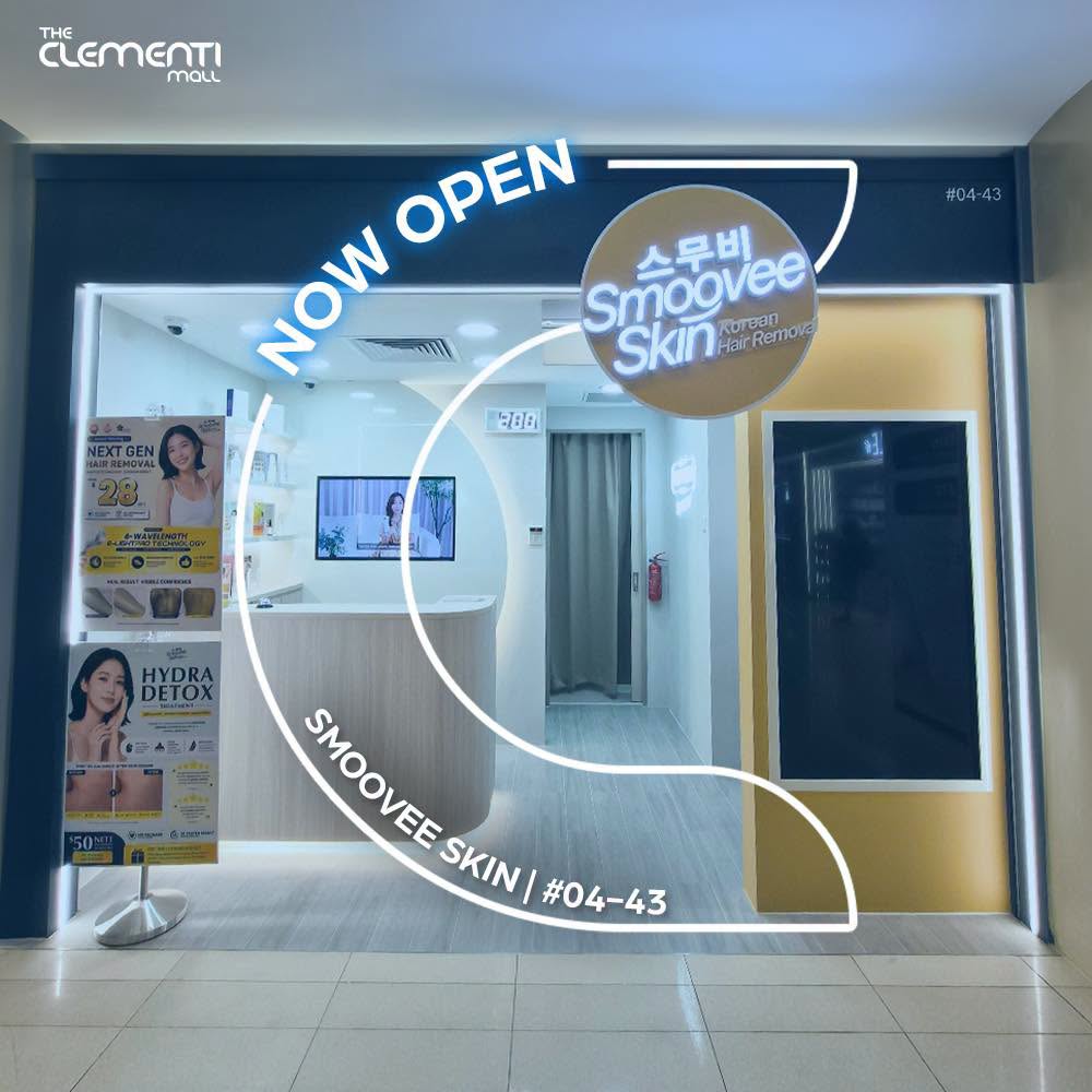 Smoovee Skin store front at Clementi Mall